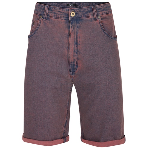 Bigdude Coloured Stretch Denim Shorts Washed Red